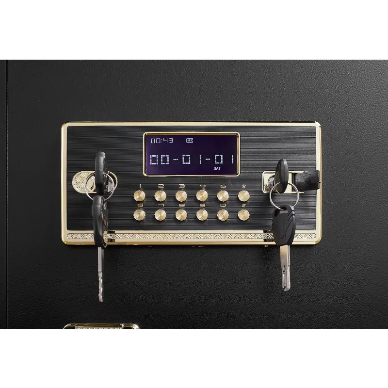 صندوق الأمان الرقمي المضاد للسرقة - بصمة الإصبع ولوحة المفاتيح الإلكترونية آمنة للمكتب المنزلي مع تصميم مضاد للتخزين