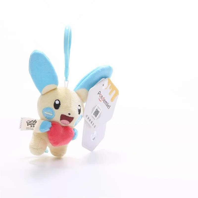 LLavero de juguete de peluche Kawaii de Pokemon Plusle Minun Love Series, llavero colgante para mochila, muñeco, regalos de cumpleaños para chico