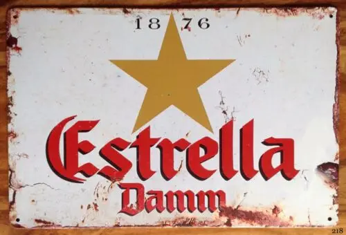 

Estrella Beer Metal Sign Man Cave Bar Beverage Pub Plaque Party Vintage Gift