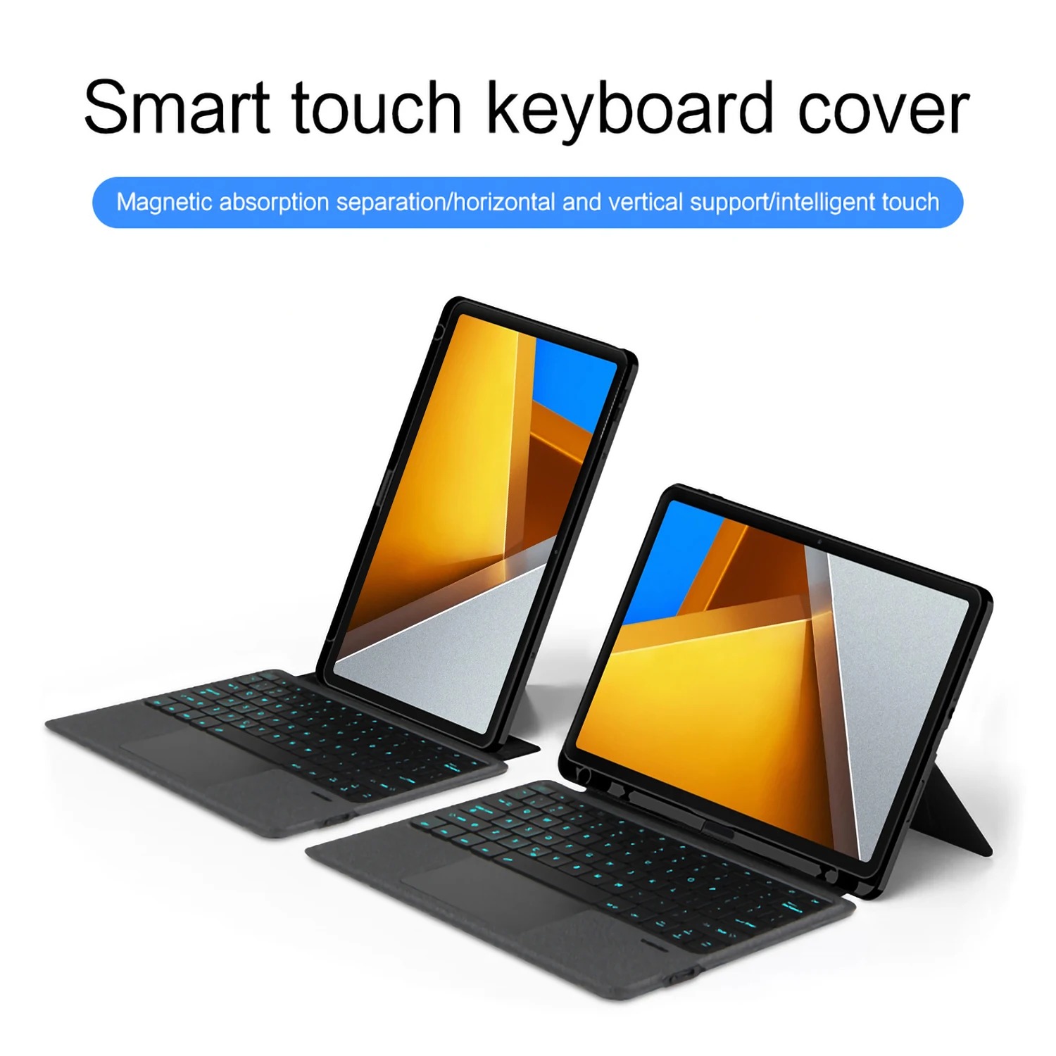 Imagem -02 - Teclado Mágico Inteligente para Xiaomi Poco Pad Capa Protetora Russo Coreano Árabe Espanhol Francês Alemão Hebraico 12.1 Pol 2024