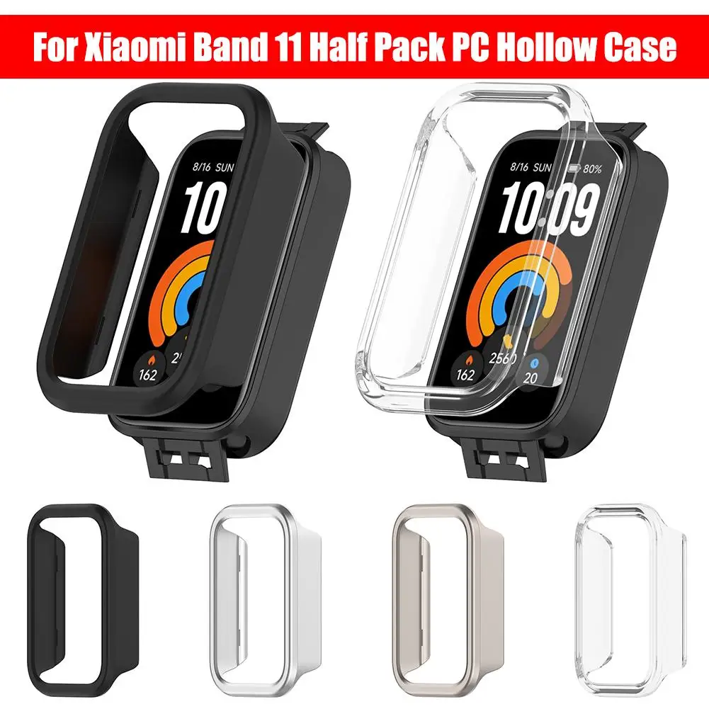 PC+Glass Case For XIAOMI Smart Band 11 Active Screen Protector Tempered Glass Cover For Xiaomi Mi Band 11 Active Protective Case