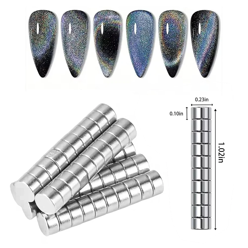 10/50 Stück Mini-Rundmagnete für Acryl-Nagelknipser zur Messung der Länge künstlicher Nägel mit Nagelknipser-Katzenaugenmagnet für Nägel – Detail 7