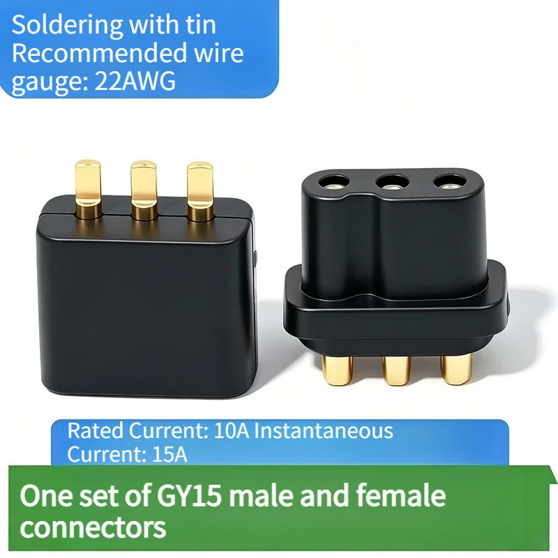 GY15 Model Aircraft Servo Plug 3-Core Gold Plated Brass Terminal Connector for ESC Motor Lithium Battery