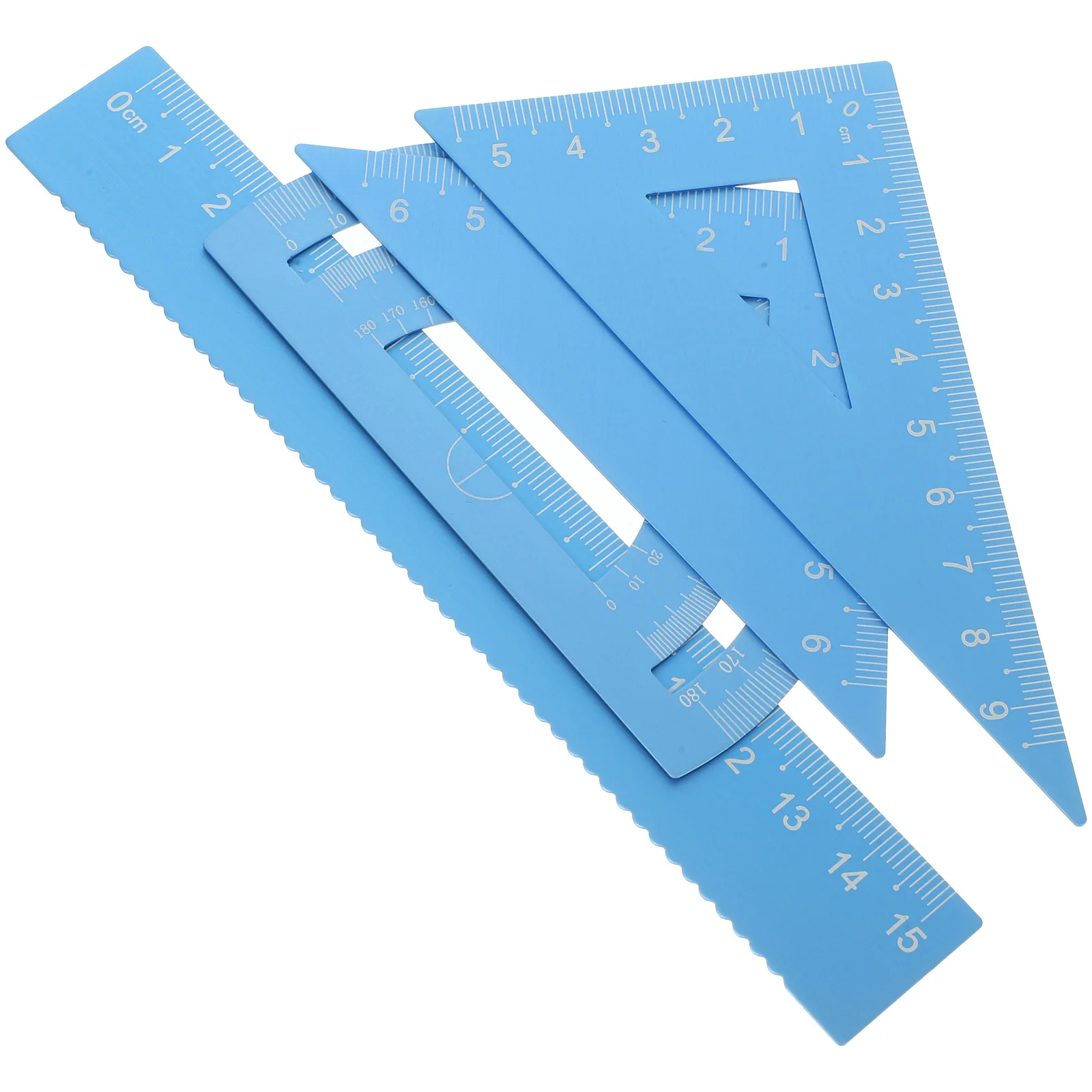 1Set Plastic Straight Ruler and Protractor Combination Geometry Tool for Students Engineers Office School Measurement Use