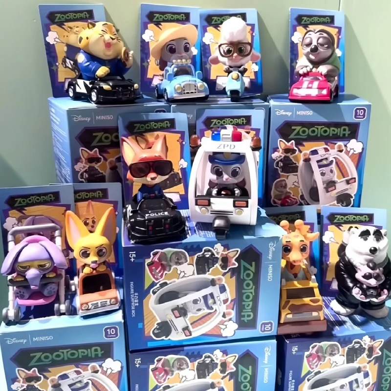 

Zootopia Fun Traffic Series, слепая коробка, игрушка, мультяшная фигурка Джуди Ника, полицейская модель автомобиля, детские подарки на день рождения, Рождество