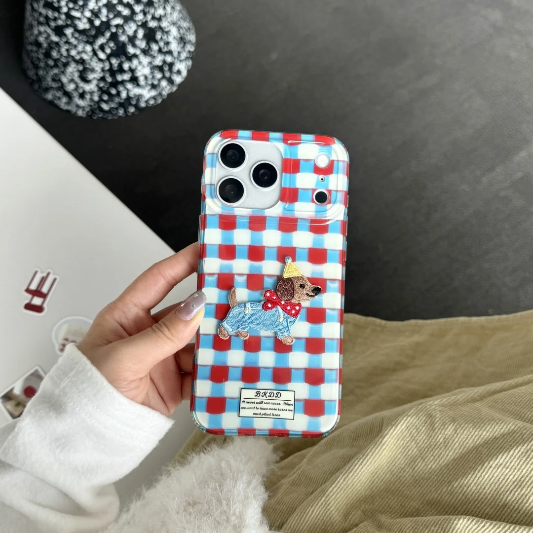 

Cartoon Striped Sausage Dog Phone Case For iPhone 17 16 15 Pro Max 14 Plus Shockproof Silicone Soft Cover﻿