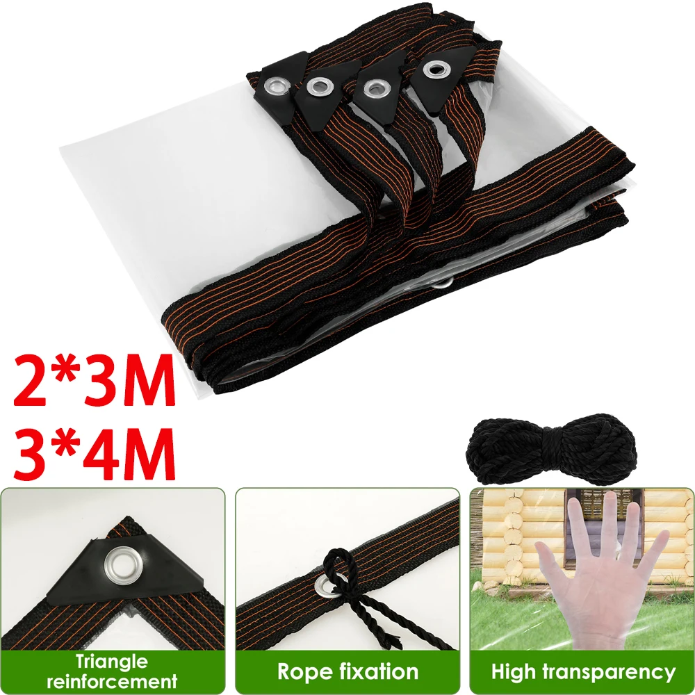 

Прозрачный брезентовый чехол для курятника, открытый сад, водонепроницаемый беговой брезент с веревкой, непромокаемый навес для курятника на крыльце