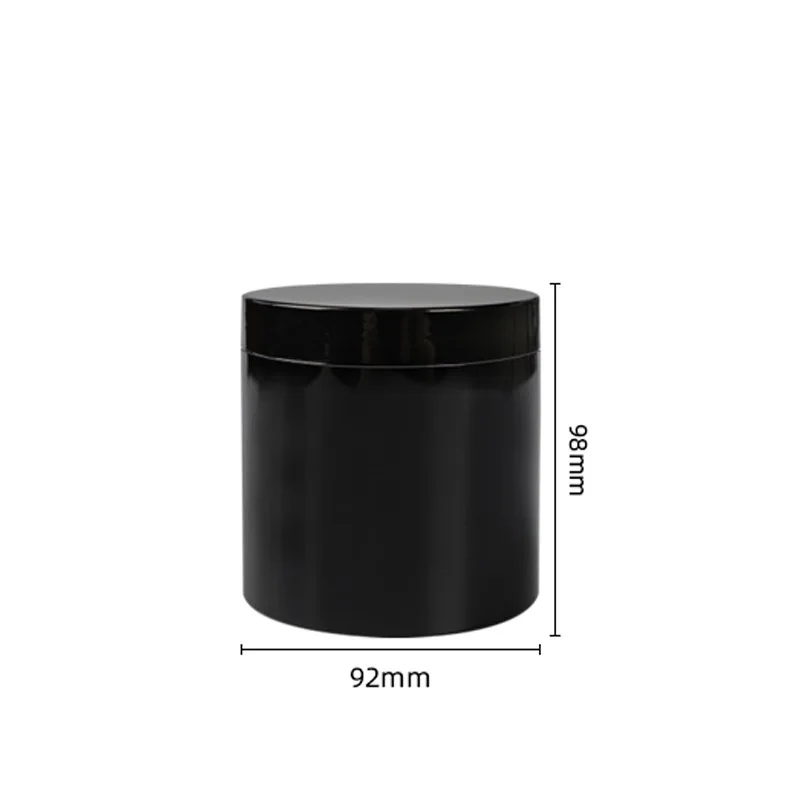 

14pcs 500ml Shiny Black PET Hair Wax Jars Wide Mouth Bottle Empty Plastic Skincare Cream Pots Makeup Containers For Cosmetics