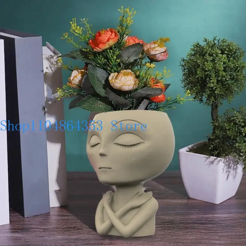 652F قوالب السيليكون الجبس الهندسية الغريبة لصنع وعاء زهور النباتات العصارية #4