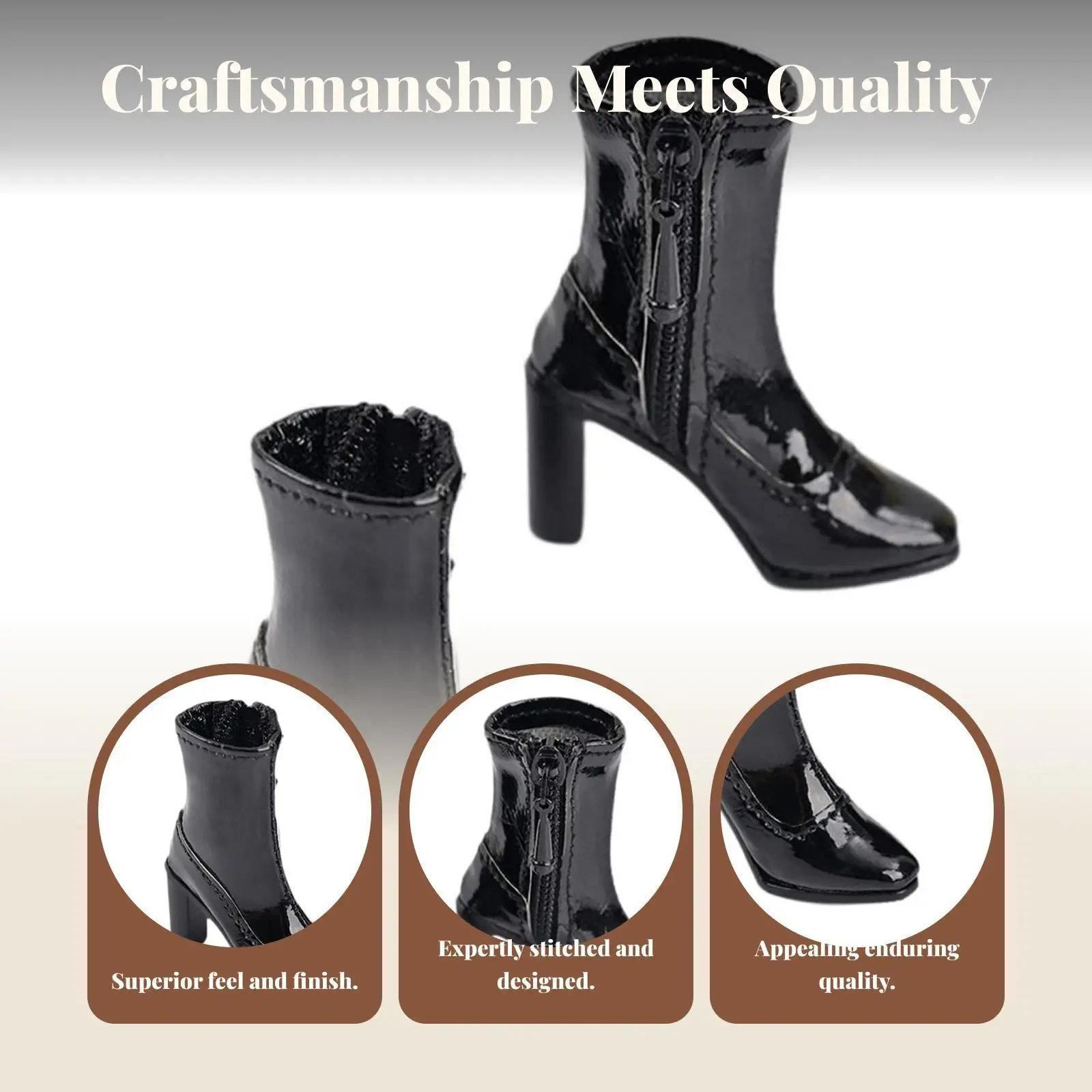 1/6 مقياس النساء الشكل أحذية بوت قصيرة صغيرة خلع الملابس المحمولة الدعائم عادية لينة دمية كعب الأحذية للإناث عمل الشكل