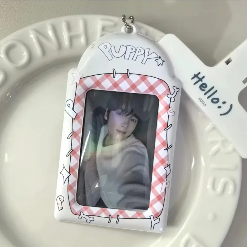 Cute Cartoon Puppy Card Holder Photo Card Protector Pendant Keychain Card Case Card Clip - view 4