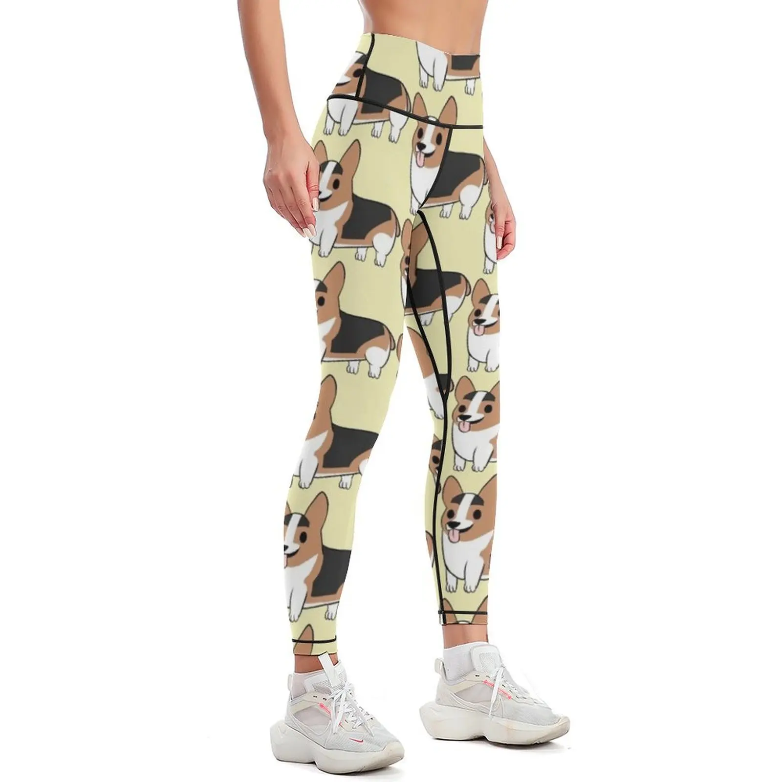 Redhead Tricolor Corgi Leggings gym's clothing Women's fitness sport set Womens Leggings