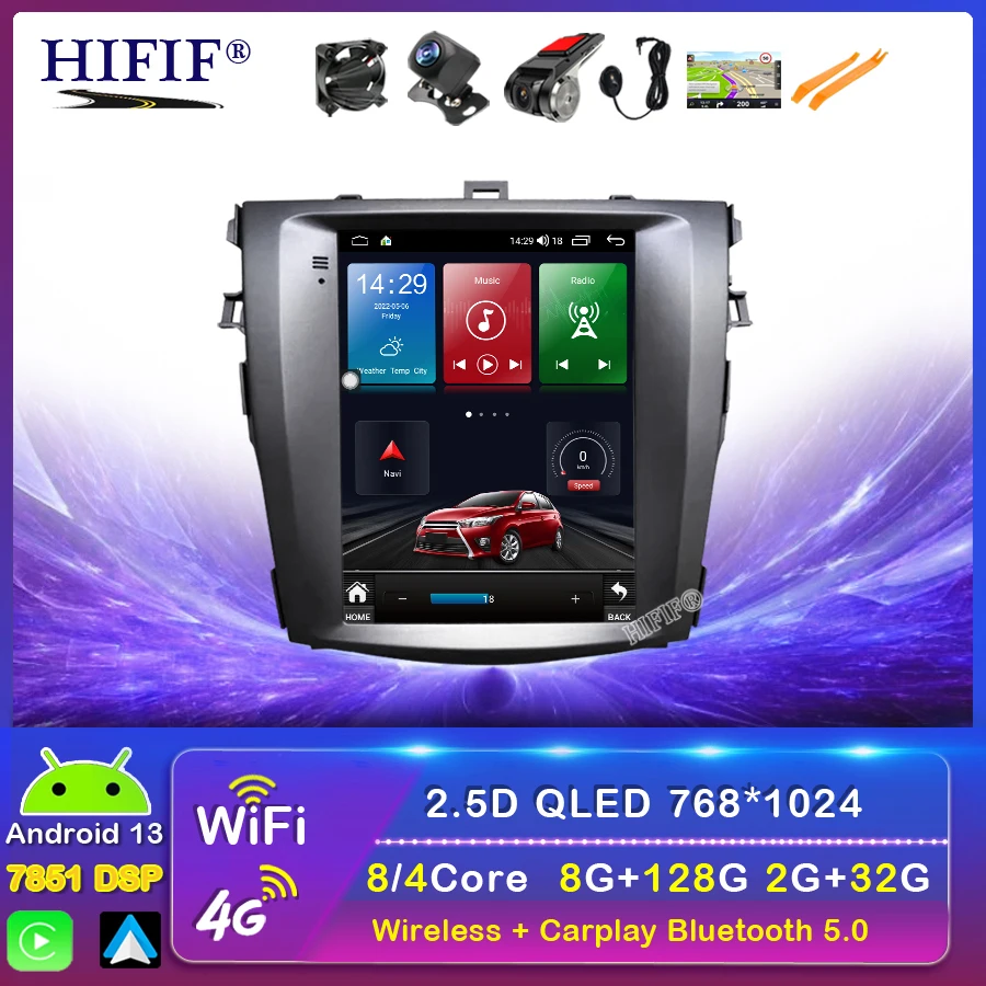 

2 Din Android 13 Car Radio For Toyota Corolla E140/150 2006 - 2013 10.4" Stereo Multimedia Video Player Navigation GPS IPS scree