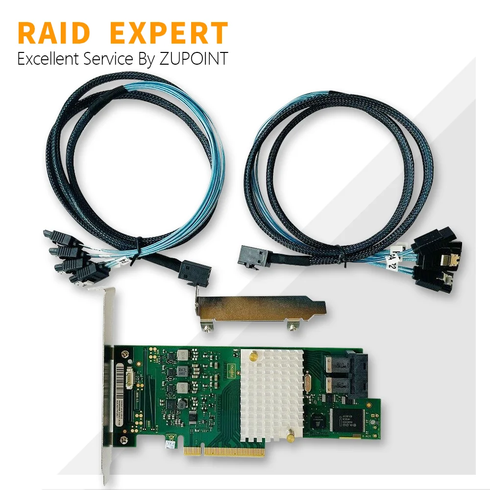 

ZUPOINT D3307-A12 CP400i 12GB HBA Card PCI E SAS SATA Expander Card LSI 9300-8I RAID Controller Card + 8643 cable