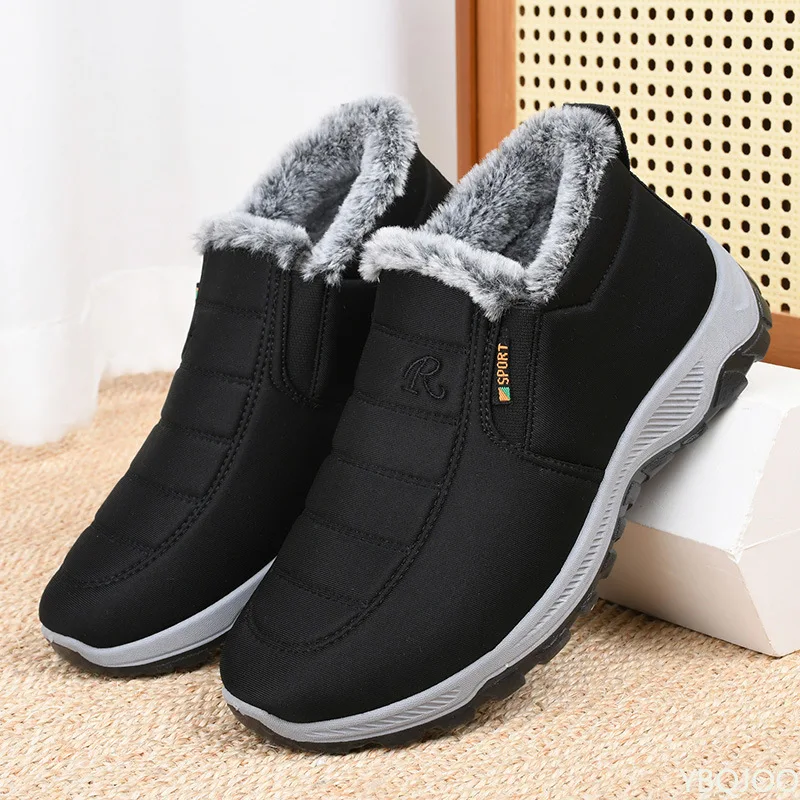 New Winter Men's shoes Mens Thick Fur Non-slip boots Male Outdoor Ankle Snow Boots Light Warm Walking Cotton Shoes Botas Homme