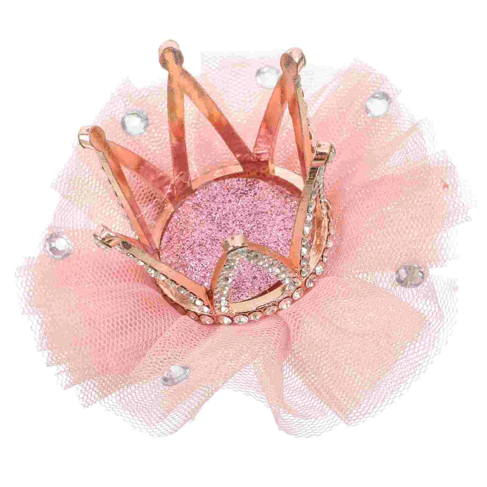 

Pink Accessories Hair Clip for Girls Rhinestone Clips Wedding Crown Kids Bobby Toddler