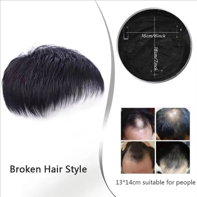 Synthetic Men Hair Toupee Fine Mono Men's Wig Durable Capillary Prosthesis Handmade Wigs Tupee For Party Halloween Christmas Use 6