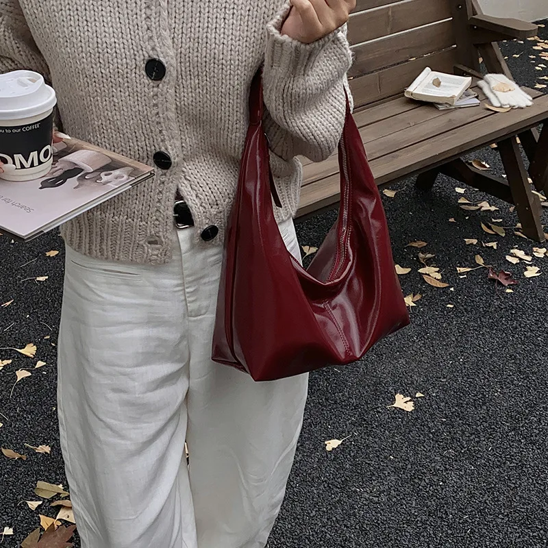 

Осень 2025 года, винтажная большая сумка из вощеной кожи для женщин, мягкая сумка на плечо из натуральной кожи, повседневная кожаная сумка в стиле ретро