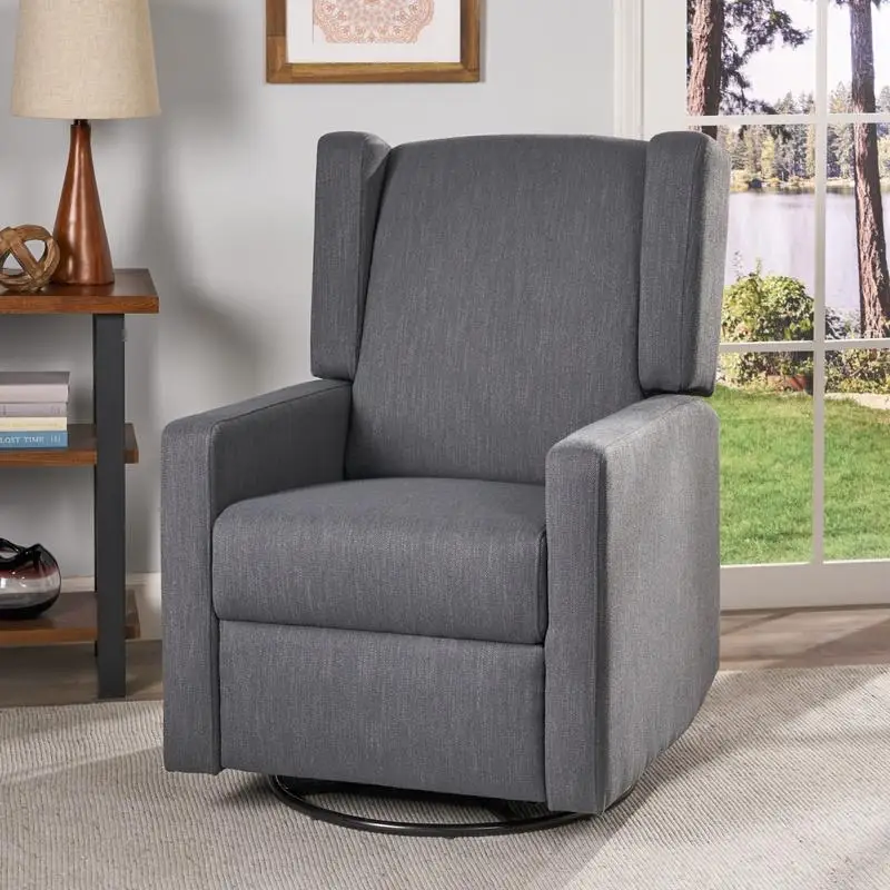 

Swivel Pushback Recliner Chair for Small Spaces in Living Room, Bedroom, Nursery, RV