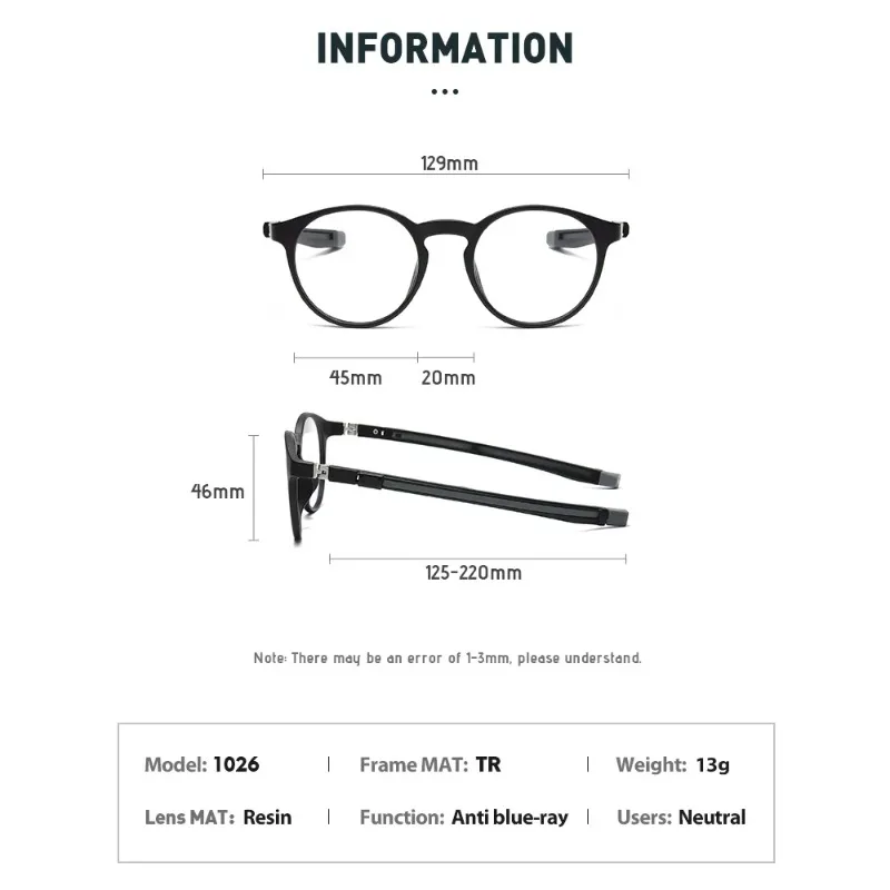 DML TR90 Hanging Neck Reading Glasses Material Magnetic Women\'s Frame Prescription Glasses Suitable Fors Small Face