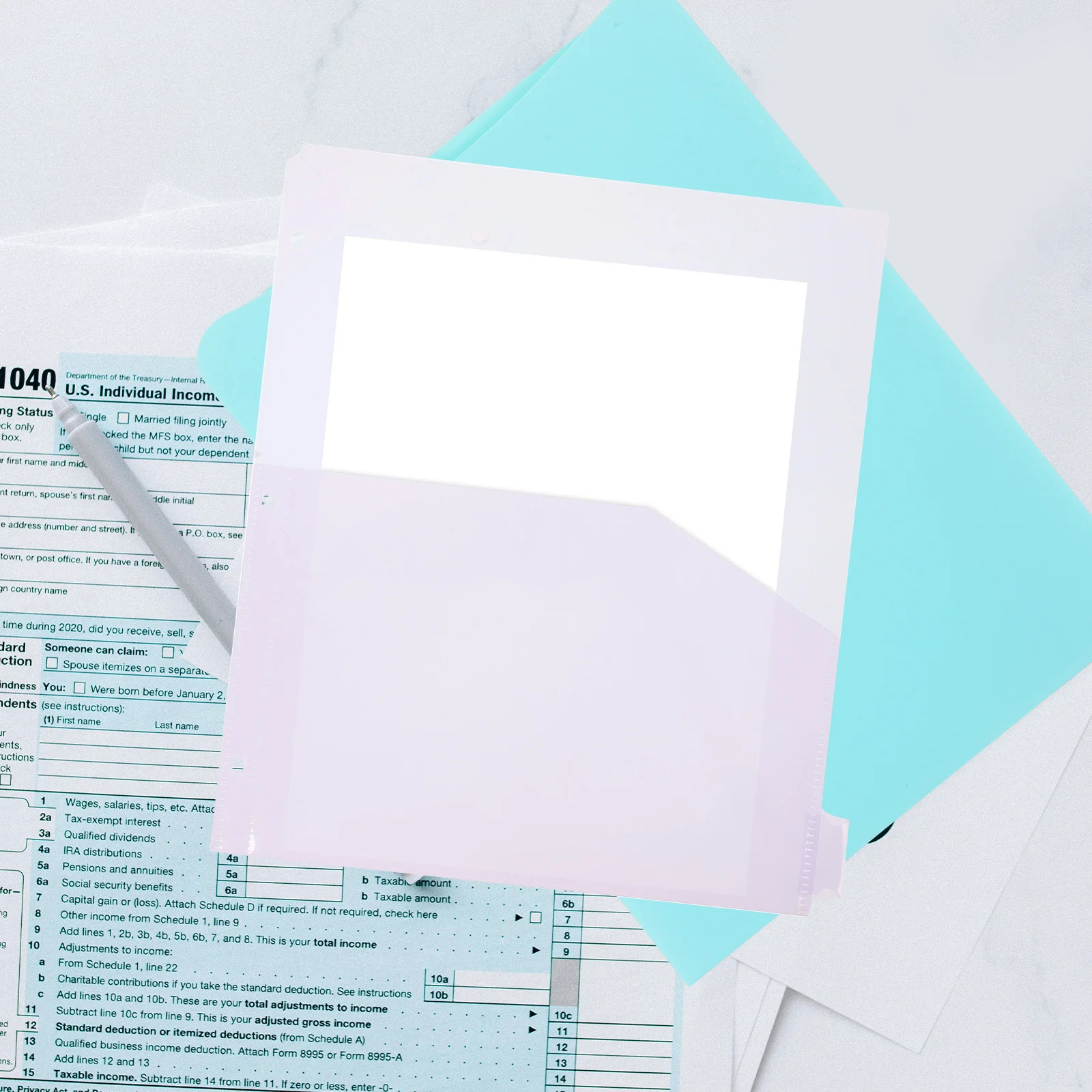 8 pcs A4 File Divider Pockets Plastic Binder Dividers With Pockets For Documents Transparent Page Protectors Hole-Punched