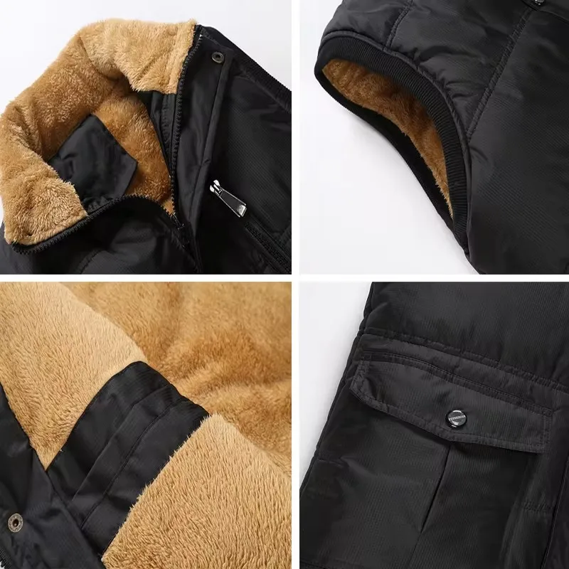 Herfst Winter Heren Gewatteerde Vesten Mode Heren Fleece Gevoerde Warme Vesten Outdoor Windjack Sport Mouwloze Jassen Kleding