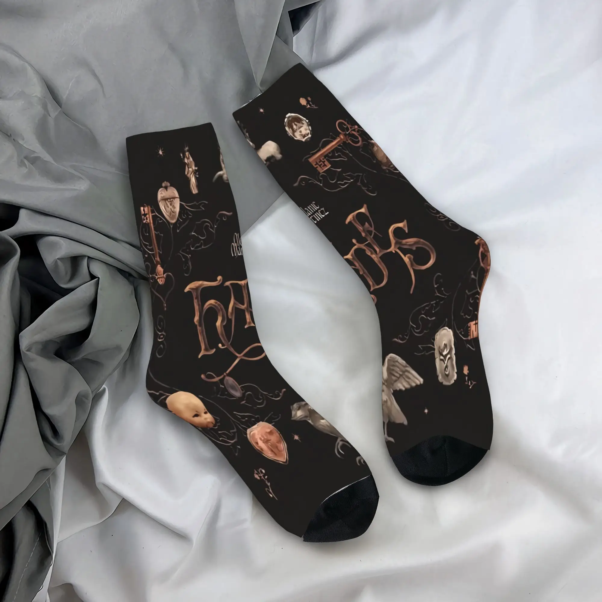 Melanie Martinez Heads Socks  Anti Skid Stockings Men Soft Running Sports Socks Autumn Korean Pattern Socks