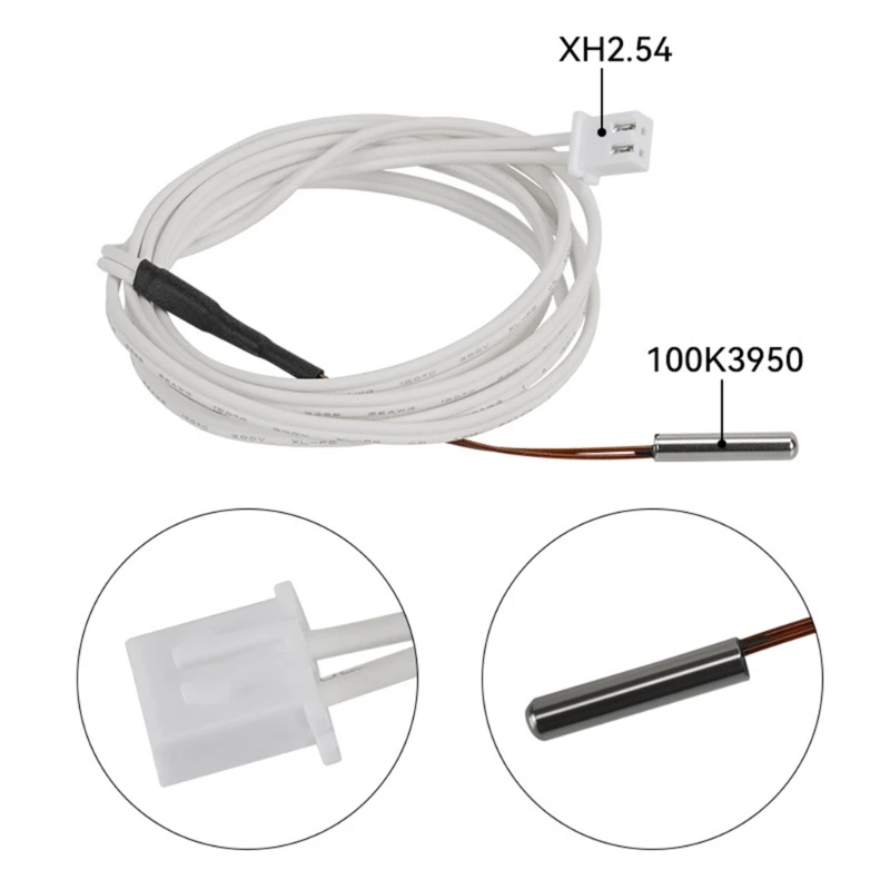 Upgraded 100K NTC3950 Heat Resistant 3x15mm Dumet Wire PVC Cable 1M for Efficient 3D Printing Easy to Use Dropshipping