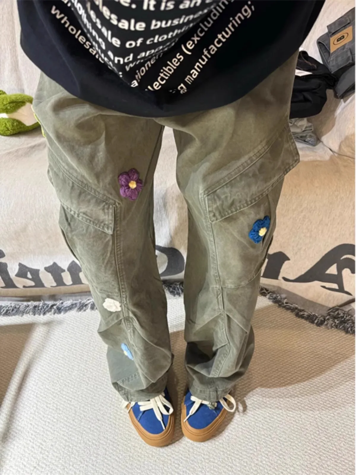 

Американские ретро-военные рабочие брюки в стиле хип-хоп, повседневные прямые брюки с вышивкой, молодежные и динамичные