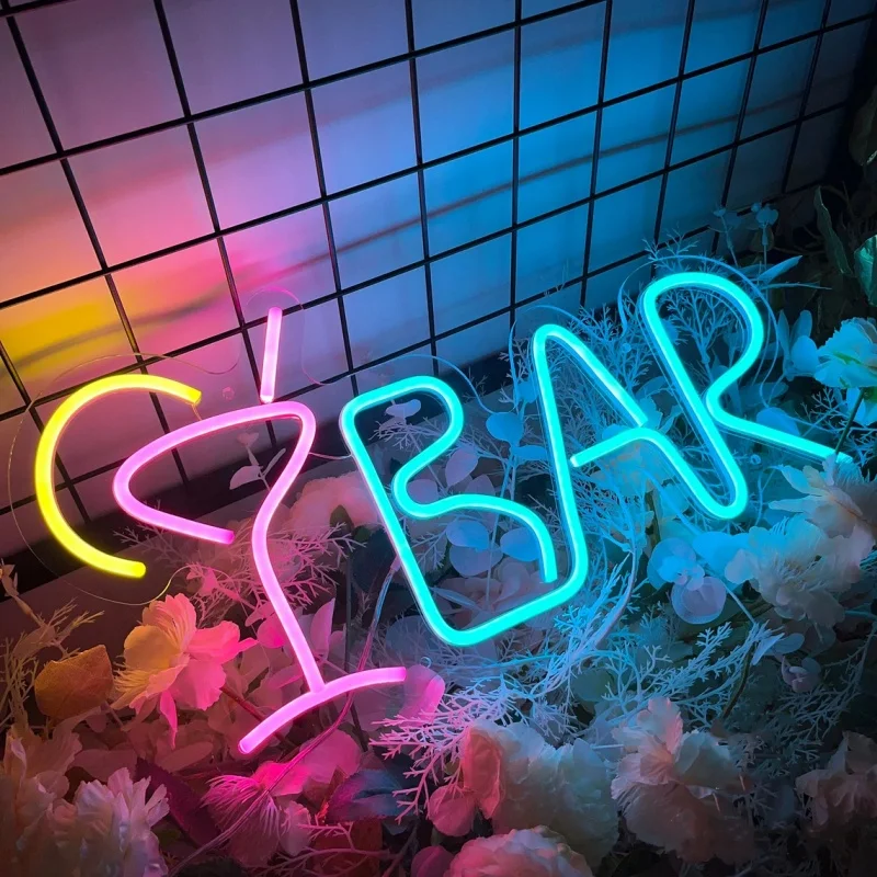 Cocktails Bar Neon Sign Handmade LED Neon Lights Signs for Man Cave Bar Home Pub Cafe Decoration LED Wall Art Neon Light