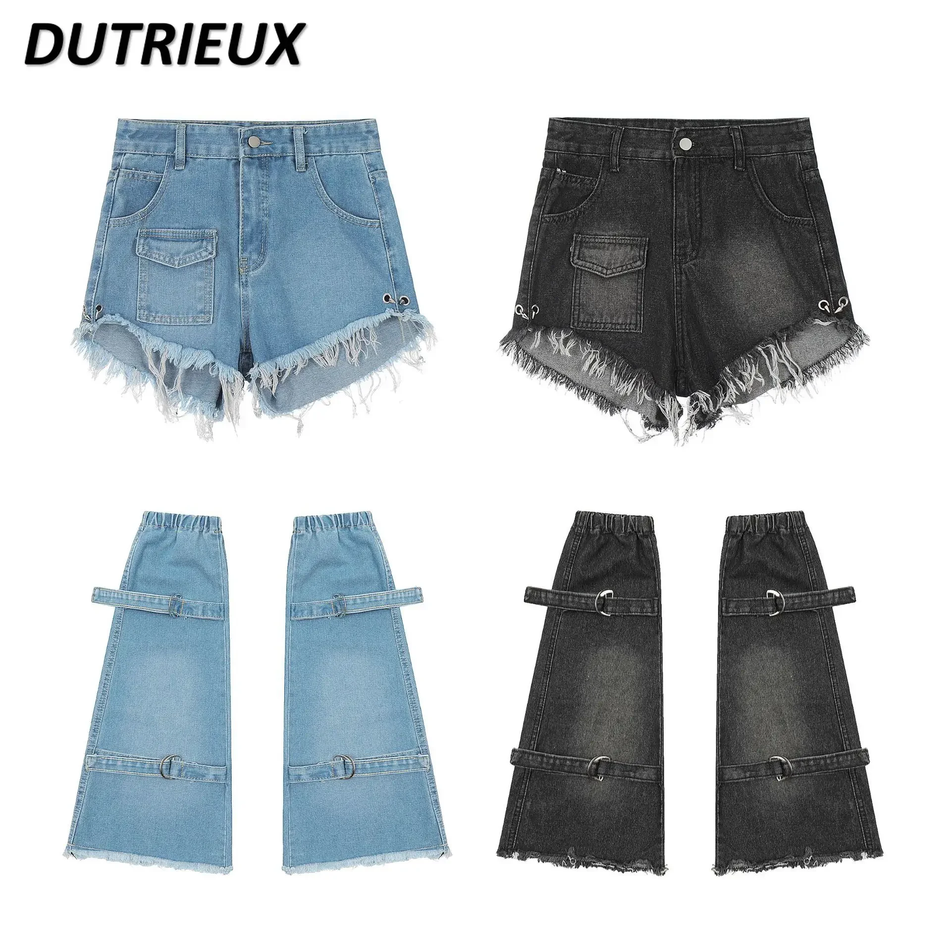 High Street Style Fashion Casual Denim Shorts for Women2024 Spring and Summer New Hot Girl Two Piece Set Ladies\' Short Pants