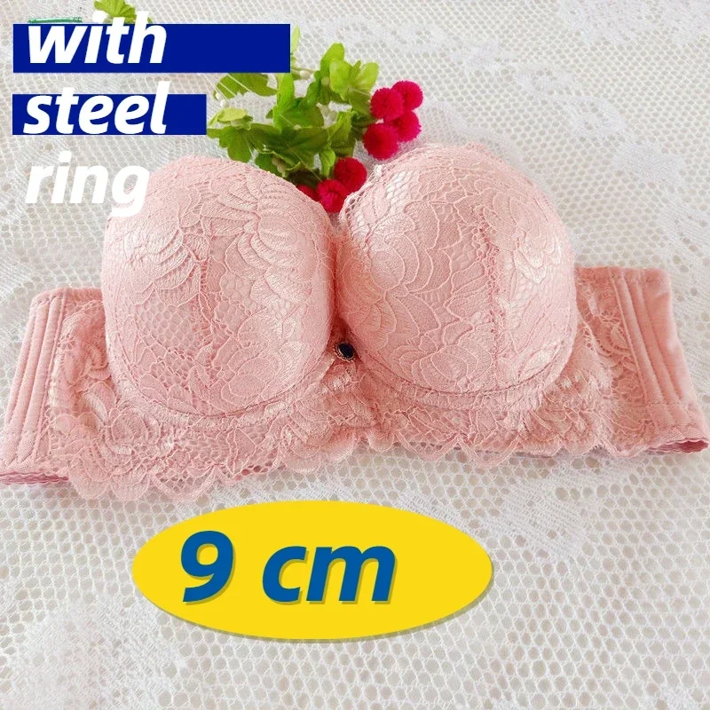 Bielizna damska ze stalowym pierścieniem koronkowym biustonosz, zagęszczona 9cm górna część wsparcia, zbierająca seksowną bieliznę, bardzo grube typ regulacji