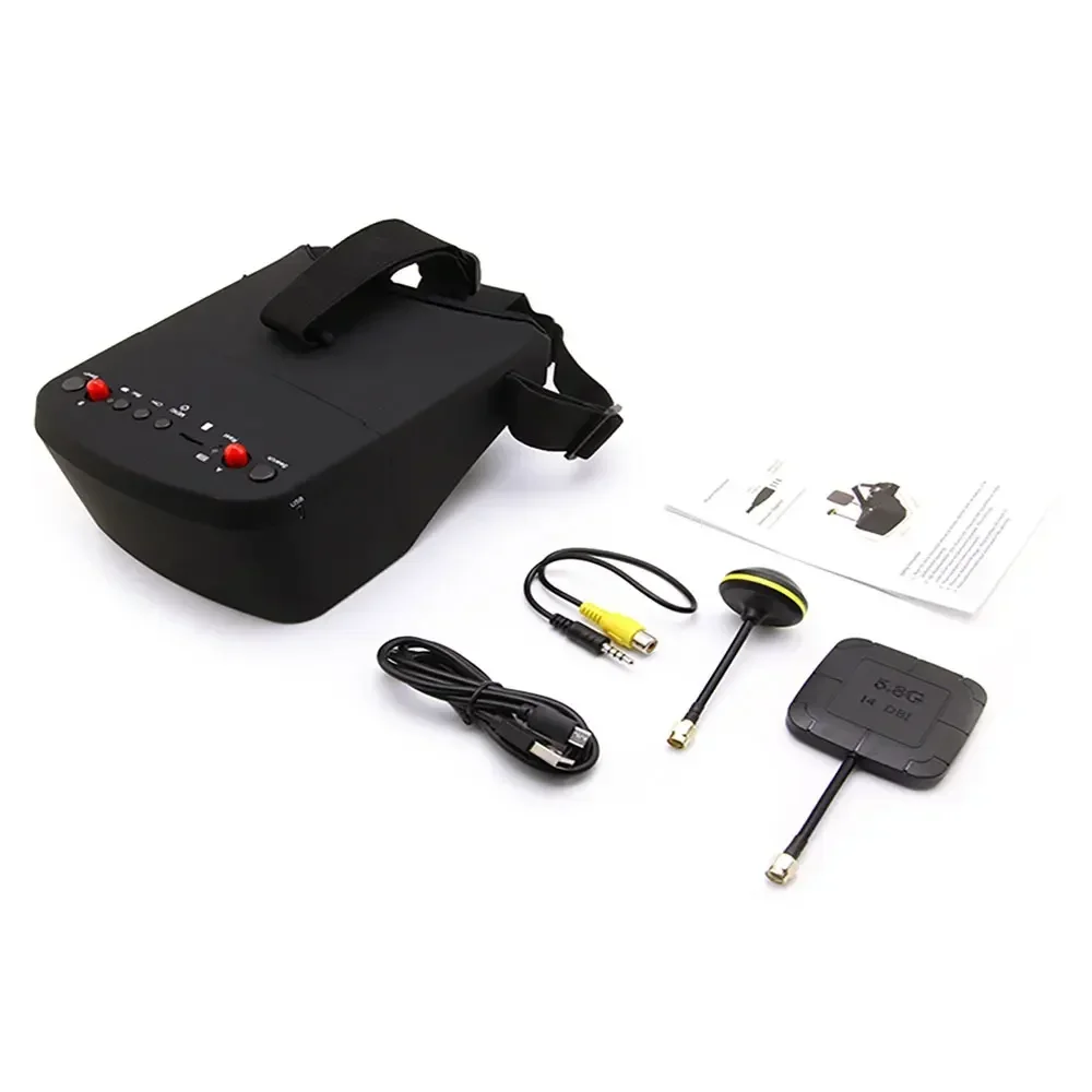 LS800D 5.8G 40CH FPV Goggles - 5-Inch DVR, Diversity, Built-in Battery, EV800D Alternative