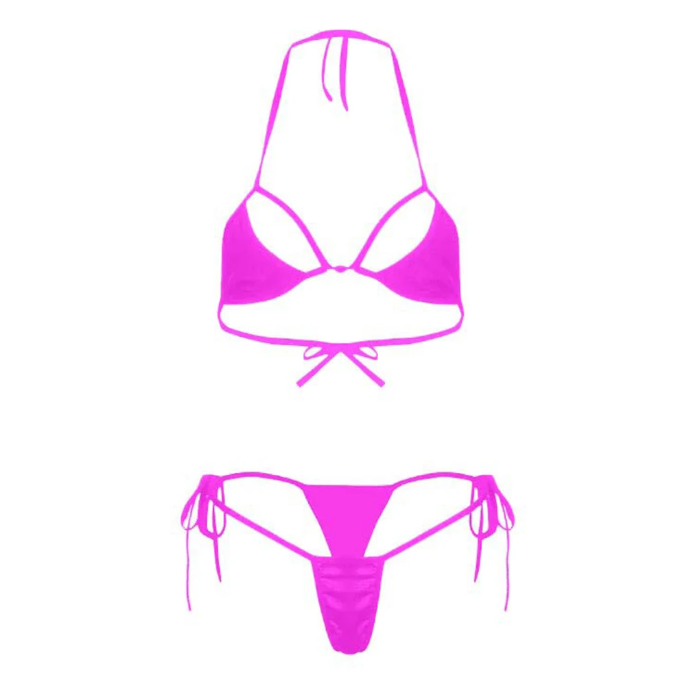 Maillot de bain 2 pièces pour femmes, Sexy, Mini Bikini, ensemble soutien-gorge, string, tanga, vêtements de plage