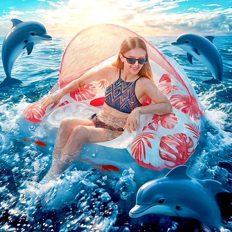 2025New PVC Inflatable Floating Row Foldable Air Mattresses Swimming Pool Summer Party Beach Water Float Bed Lounger Chair