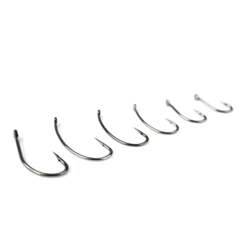 FISCH KÖNIG 10-30 stücke High Carbon Stahl Matte Schwarz Europa Karpfen Haken 1 2 4 6 8 10# stacheldraht Einzigen Karpfen Angeln Haken Süßwasser