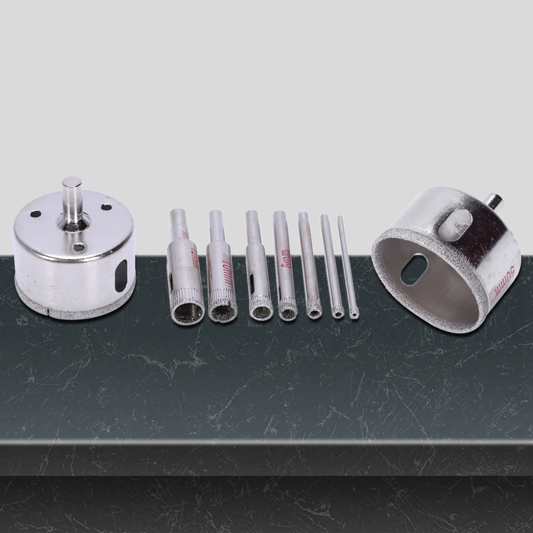 

AB35-20Pcs Diamond Hole Saw 3-50Mm Drill Bit Saw Set Tile Marble Glass Cutter
