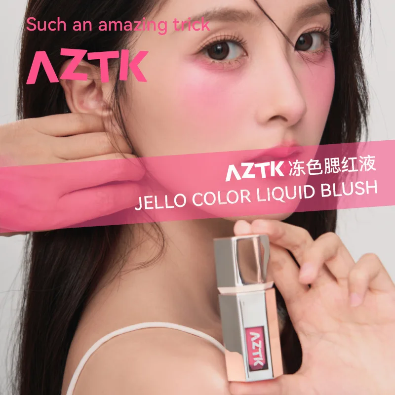 AZTK Liquid Blusher Tanned Jello Color Powder Rendering Moisturizing Longlasting Beauty Expands Contracts Cheek Face BlushMakeup