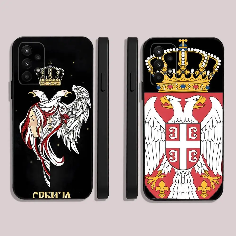 

Serbia Flag Phone Case For Samsung S25,23,22,30,24,10,9,Ultra,Plus,Lite,FE,5G Black Soft Case