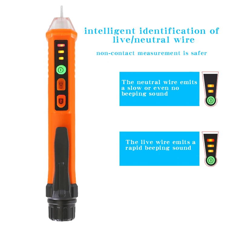 PEAKMETER PM8909 Non-Contact Induction Voltage Tester High-Voltage Detector Live and Neutral Wire Detection