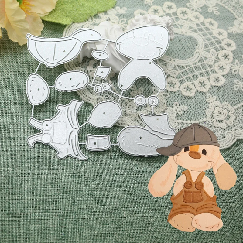 Dog Hip-hop Boy Greeting Card Scrapbook Paper Greeting Card Metal Knife Mold Manual Punch Stencil Handicraft 2024 new arrivals