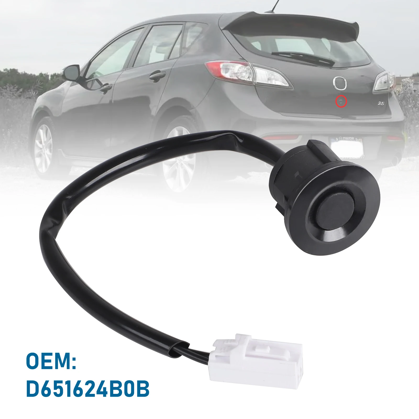 D651624B0B Rear Tailgate Trunk Liftgate Lock Push Door Release Switch Button For Mazda 2 3 2008 2009 2010 2011 2012 2013 14 2015 view 2