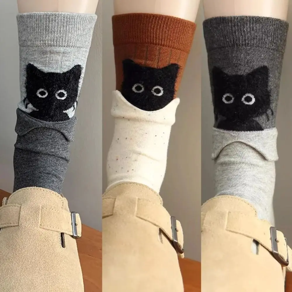 

Comfortable Cat Cotton Socks Sweat Absorbing Cartoon Couples Sock Breathable Sports Socks Casual Wear