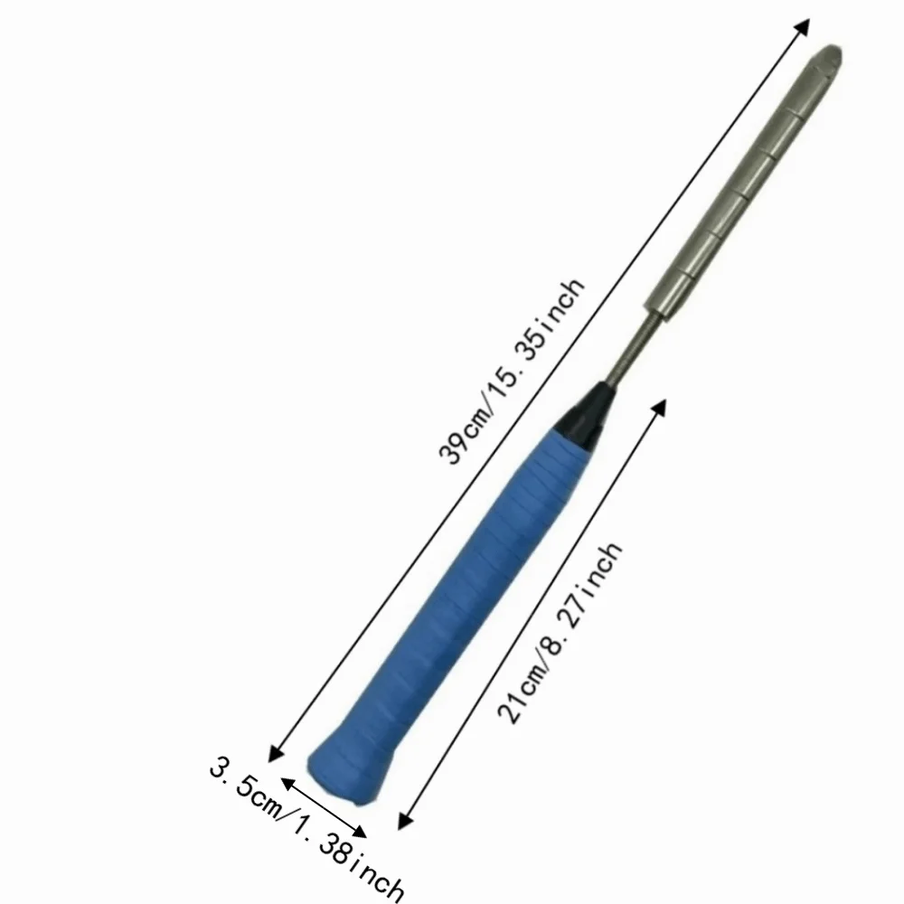 Stainless Steel Badminton Racket Swing Trainer Weight Block Rod Detachable Weight Badminton Swing Training Rod Blue