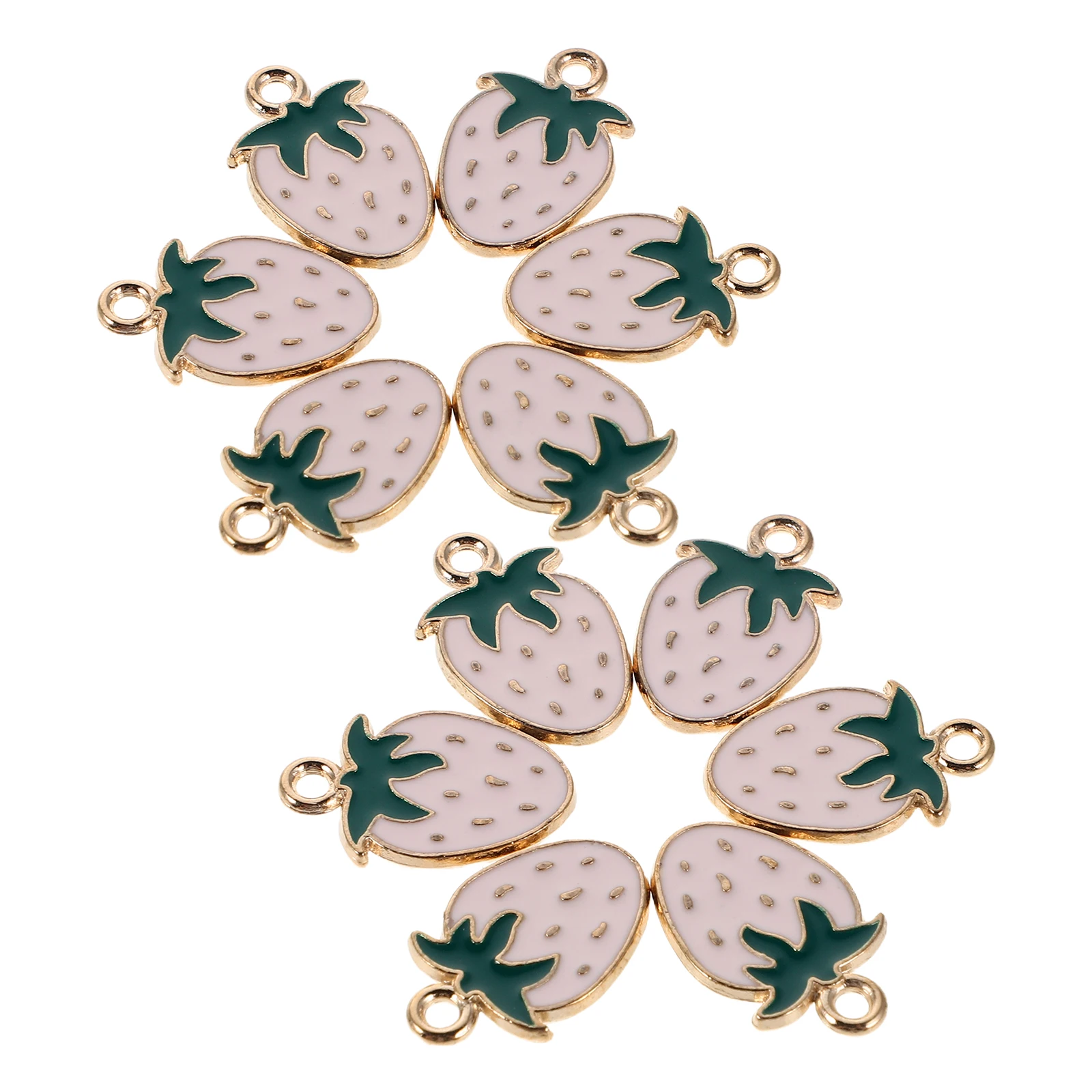

50 Pcs Strawberry Pendant Necklace Alloy Findings Charms for DIY Key Zinc Bracelet Accessories