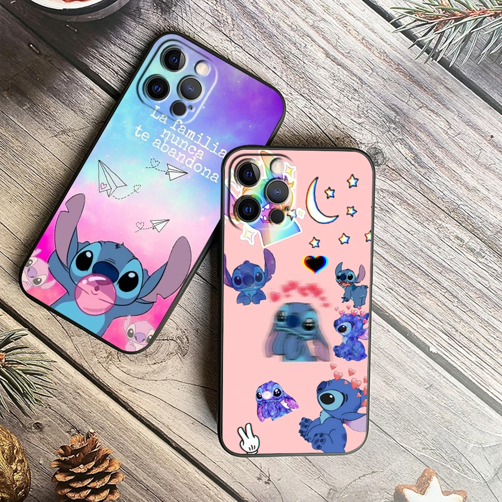 Stitch Abomination Monster For iPhone 15 14 13 12 11 XS XR X 8 7 SE Pro Max Plus Mini Black Soft Phone Case