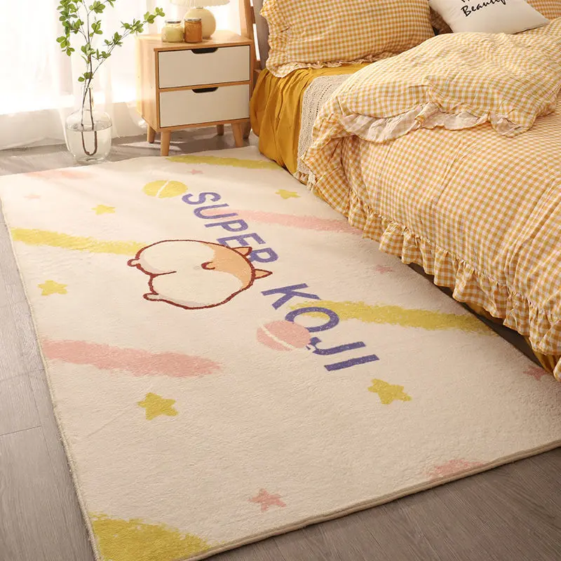 

Cartoon Imitation Cashmere Carpets Large Area Bedroom Bedside Carpet Living Room Sofas Coffee Tables Mats Bathroom Non-slip Rugs