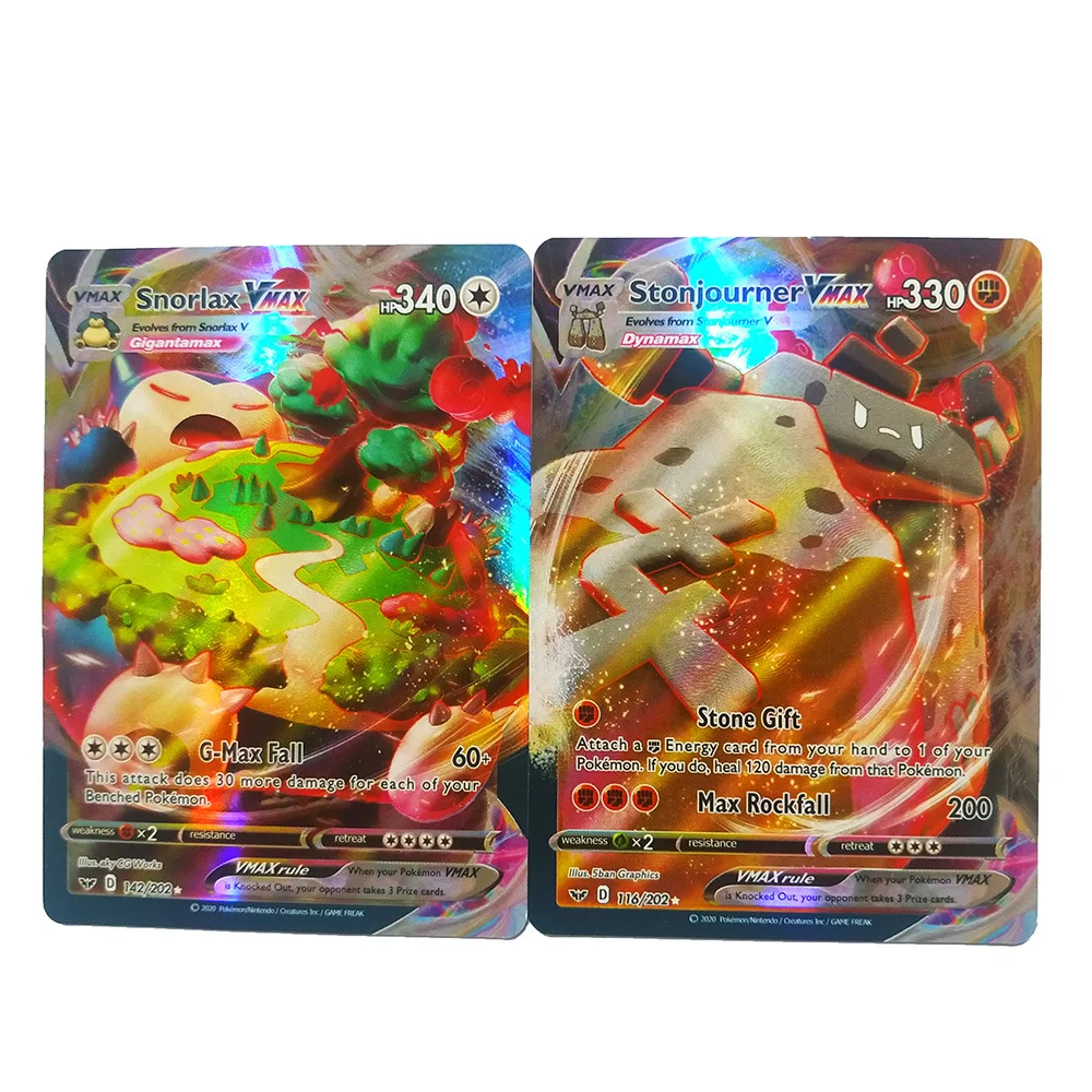 100PCS Pokemon v Cards original GX EX MEGA VMAX Card pokimon cards Games Booster Box English Trading Collection Battle Card Toys