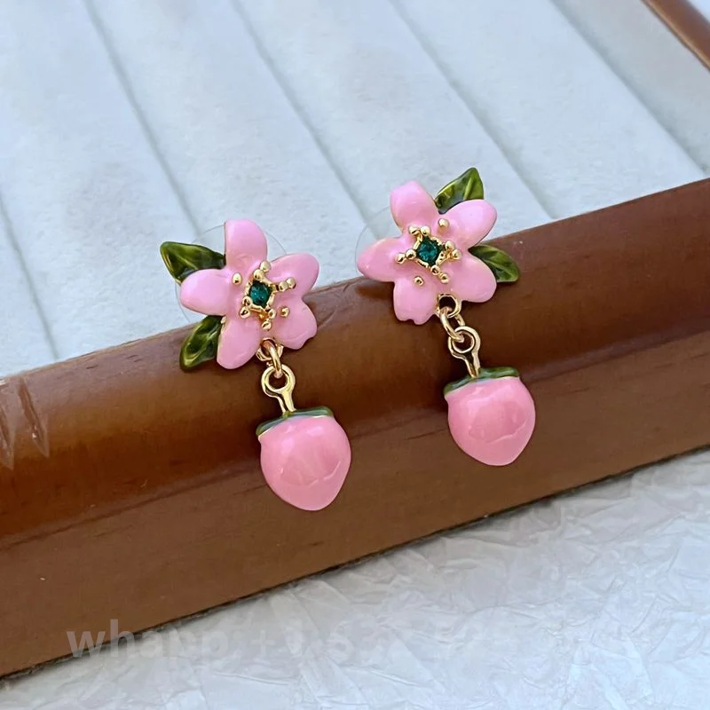 

1:1 Brand Kate Jewelry Enamel Flower Earrings For Women Fashion Jewelry 2025 Christmas Gift