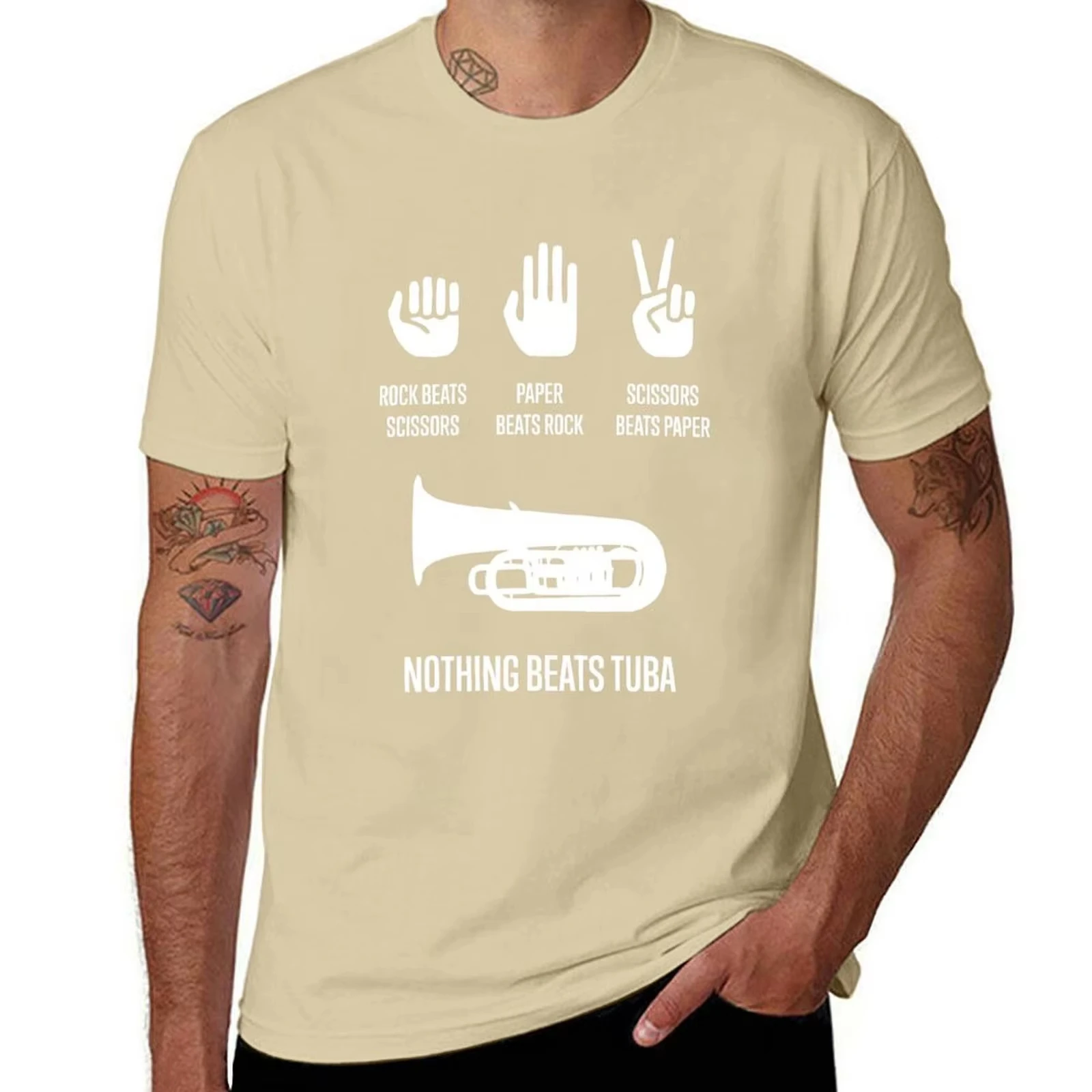 Nothing Beats Tuba Funny Tuba Player T-Shirt Tops Boys Animal Print Aesthetic Clothes T-shirt Men Oversized Cotton Casual Tshirt